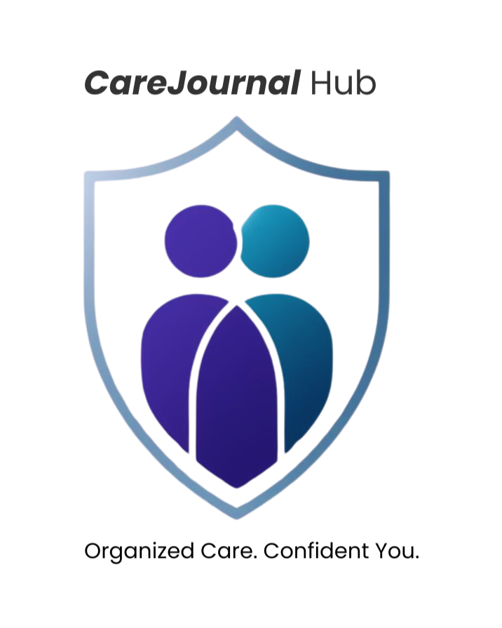 CareJournal Hub logo — caregiving app for families of aging parents